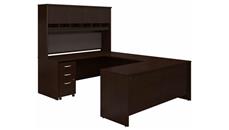 U Shaped Desks Bush Furniture 72in W U-Shaped Desk with Hutch and Assembled Mobile File Cabinet