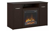 Electric Fireplaces Bush Furniture 48in W Electric Fireplace with Storage Cabinet and Doors