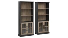Bookcases Bush Furniture 5 Shelf Bookcase with Glass Doors - Set of 2