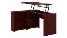 Adjustable Height Desks & Tables Bush Furniture 52in W 3 Position Sit to Stand Corner Bookshelf Desk