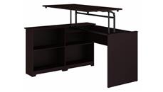 Adjustable Height Desks & Tables Bush Furniture 52" W 3 Position Sit to Stand Corner Bookshelf Desk