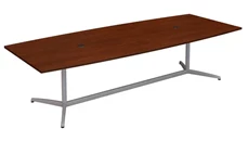 Conference Tables Bush Furniture 10ft W x 48in D Boat Shaped Conference Table with Metal Base