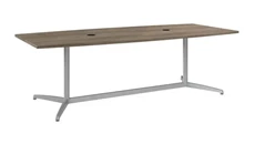 Conference Tables Bush Furniture 8ft W x 42in D Boat Shaped Conference Table with Metal Base