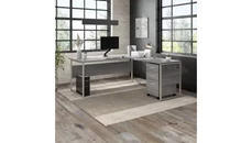 Desk Monitor Stands /Arms Bush Furniture Adjustable Monitor Arm with USB Port