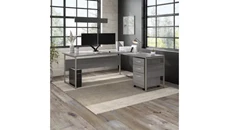 Desk Monitor Stands /Arms Bush Furniture Adjustable Dual Monitor Arm with USB Port