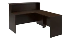 Reception Stand-Alone Desk Bush Furniture 60in W x 72in D L-Shaped Reception Desk with Shelf