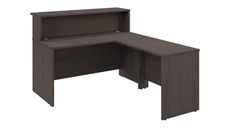 Reception Stand-Alone Desk Bush Furniture 60in W x 72in D L-Shaped Reception Desk with Shelf