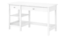 Stand-Alone Single Pedestal Desks Bush Furniture 54in W Computer Desk with Shelves