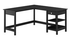 L Shaped Single Pedestal Desks Bush Furniture 60in W L-Shaped Computer Desk with Storage
