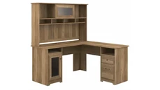 L Shaped Desks Bush Furniture 60in W L-Shaped Computer Desk with Hutch