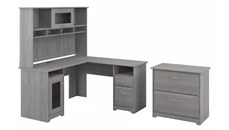 L Shaped Desks with Hutch Bush Furniture 60in W L-Shaped Computer Desk with Hutch and Lateral File Cabinet