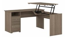 Standing Desks - Manually Adjustable Bush Furniture 60in W 3 Position L-Shaped Sit to Stand Desk