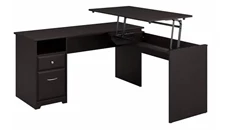 Standing Desks - Manually Adjustable Bush Furniture 60in W 3 Position L-Shaped Sit to Stand Desk