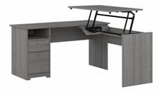Standing Desks - Manually Adjustable Bush Furniture 60in W 3 Position L-Shaped Sit to Stand Desk