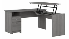 Standing Desks - Manually Adjustable Bush Furniture 60in W 3 Position L-Shaped Sit to Stand Desk