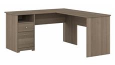 L Shaped Single Pedestal Desks Bush Furniture 60in W L-Shaped Computer Desk with Drawers