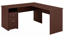L Shaped Single Pedestal Desks Bush Furniture 60in W L-Shaped Computer Desk with Drawers