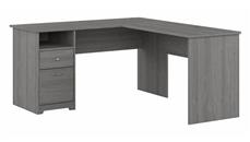 L Shaped Single Pedestal Desks Bush Furniture 60in W L-Shaped Computer Desk with Drawers