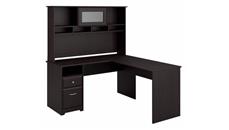 L Shaped Desks Bush Furniture 60in W L-Shaped Computer Desk with Hutch and Drawers