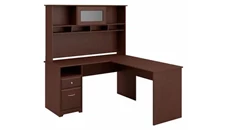 L Shaped Desks with Hutch Bush Furniture 60in W L-Shaped Computer Desk with Hutch and Drawers