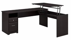 Standing Desks - Manually Adjustable Bush Furniture 72in W 3 Position Sit to Stand L-Shaped Desk