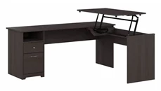 Standing Desks - Manually Adjustable Bush Furniture 6ft W 3 Position L-Shaped Sit to Stand Desk