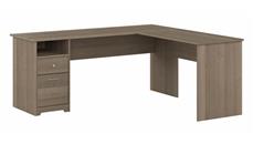 L Shaped Single Pedestal Desks Bush Furniture 72in W L-Shaped Computer Desk with Drawers