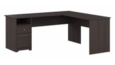 L Shaped Single Pedestal Desks Bush Furniture 72in W L-Shaped Computer Desk with Drawers