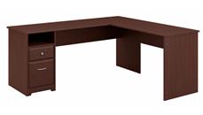 L Shaped Single Pedestal Desks Bush Furniture 72in W L-Shaped Computer Desk with Drawers