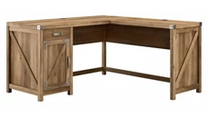 L Shaped Single Pedestal Desks Bush Furniture 60in W L-Shaped Desk with Drawer and Storage Cabinet