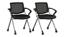 Nesting Chairs Bush Furniture Mesh Back Nesting Chairs with Arms - Set of 2
