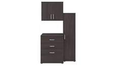 Tall Storage Cabinets Bush Furniture 3 Piece Modular Closet Storage Set with Floor and Wall Cabinets