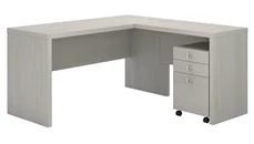 L Shaped Single Pedestal Desks Bush Furniture L-Shaped Desk with Mobile File Cabinet