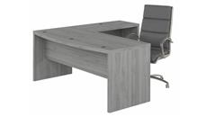 L Shaped Desk Shells Bush Furniture 72in W Bow Front L-Shaped Desk and High Back Leather Executive Office Chair