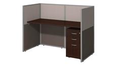 Cubicles Bush Furniture 60in W Straight Desk Closed Office with 45in H Panels and 3 Drawer Mobile Pedestal