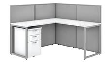 Cubicles Bush Furniture 60in W L-Shaped Open Cubicle Desk with 3 Drawer Mobile File Cabinet and 45in H Panels