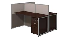 Cubicles Bush Furniture 60in W 2 Person Straight Desk Open Office with 3 Drawer Mobile Pedestals and 45in H Panels