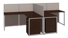 Cubicles Bush Furniture 60in W 2 Person L-Desk Open Office with 2 - 3 Drawer Mobile Pedestals and 45in H Panels