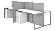 Cubicles Bush Furniture 60in W 4 Person Open Cubicle Desk with 4 Mobile File Cabinets and 45in H Panels