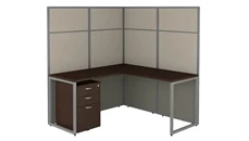 Cubicles Bush Furniture 60in W L-Shaped Cubicle Desk with File Cabinet and 66in H Panels