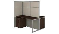 Cubicles Bush Furniture 60in W 2 Person Cubicle Desk with File Cabinets and 66in H Panels