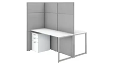 Cubicles Bush Furniture 60in W 2 Person Cubicle Desk with File Cabinets and 66in H Panels