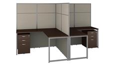 Cubicles Bush Furniture 60in W 2 Person L-Shaped Cubicle Desk with Drawers and 66in H Panels