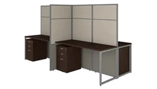 Cubicles Bush Furniture 60in W 4 Person Cubicle Desk with File Cabinets and 66in H Panels