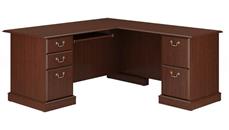 L Shaped Double Pedestal Desks Bush Furniture 66in L-Shaped Executive Desk