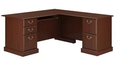 L Shaped Double Pedestal Desks Bush Furniture 66in L-Shaped Executive Desk