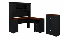 L Shaped Desks with Hutch Bush Furniture 60in W L-Shaped Desk with Hutch and Storage Cabinet with File Drawer