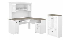 L Shaped Desks with Hutch Bush Furniture 60in W L-Shaped Desk with Hutch and Storage Cabinet with File Drawer