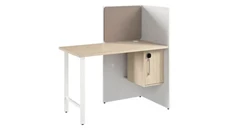 Cubicles Bush Furniture 48in Cubicle Desk for Office with Locking Storage Cabinet