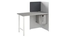Cubicles Bush Furniture 48in Cubicle Desk for Office with Locking Storage Cabinet
